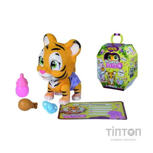 Ігровий набір Simba Pamper Petz Тигреня, що п'є і писає з кольоровою лапкою 3 аксесуарів-сюрпризу (5953575)