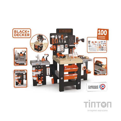 Ігровий набір Smoby Блек + Деккер. Мега Майстерня 3 в 1, 100 аксесуарів (360726)