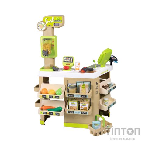 Ігровий набір Smoby Інтерактивний супермаркет Фреш з кошиком та сканером зі світловими та звуковими ефектами (350233)