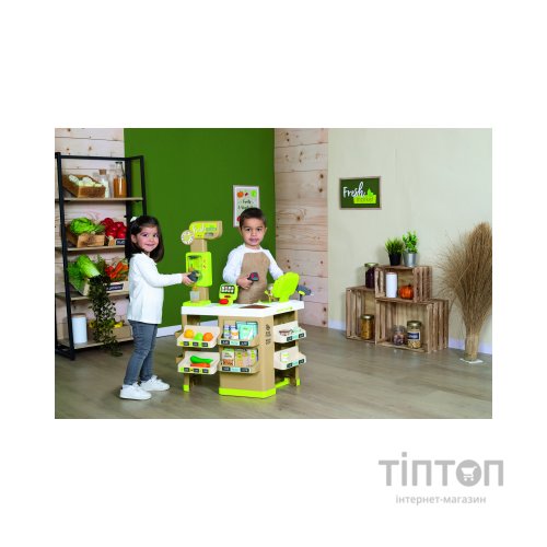 Ігровий набір Smoby Інтерактивний супермаркет Фреш з кошиком та сканером зі світловими та звуковими ефектами (350233)
