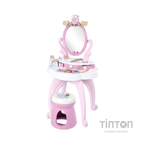 Ігровий набір Smoby Столик із дзеркалом Дісней Принцеси Перукарня 2 в 1 зі стільчиком і аксесуарами (320250)