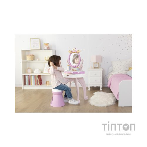 Ігровий набір Smoby Столик із дзеркалом Дісней Принцеси Перукарня 2 в 1 зі стільчиком і аксесуарами (320250)