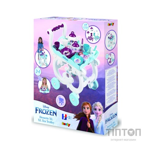 Ігровий набір Smoby Toys Візок Фроузен-2 Знімна таця і сервіз 17 аксесуарів (310517)