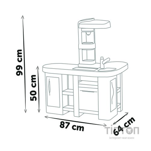 Ігровий набір Smoby Велика інтерактивна кухня Тефаль Студіо з ефектом кипіння 34 аксесуари М'ятно-сіра з білим (311053)