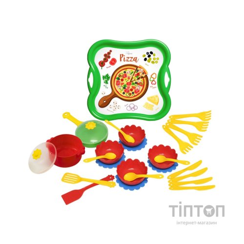 Ігровий набір Tigres набір посуду столовий Піца на підносі 27 елементів жовтий (39897)