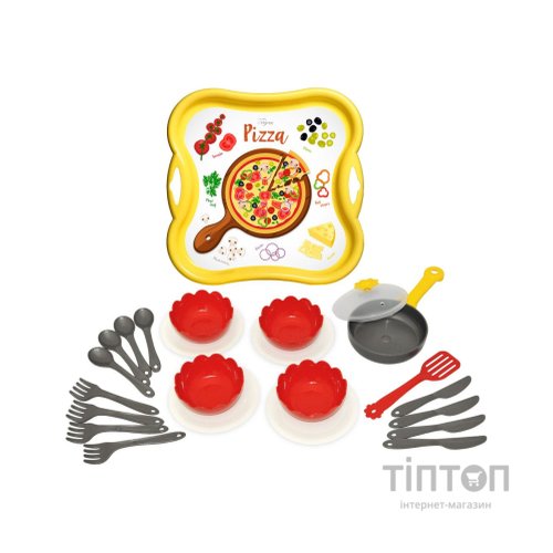 Ігровий набір Tigres набір посуду столовий Піца на підносі білий (39896)