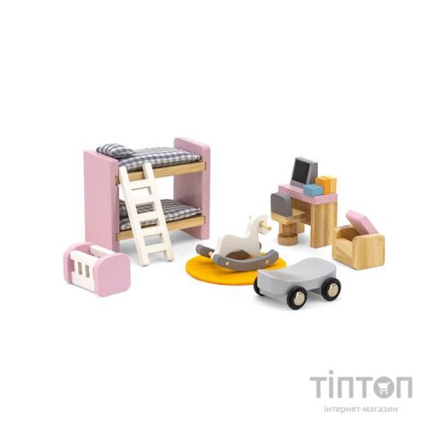 Ігровий набір Viga Toys Дерев'яні меблі для ляльок PolarB Дитяча кімната (44036)