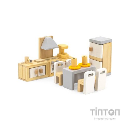 Ігровий набір Viga Toys Дерев'яні меблі для ляльок PolarB Кухня і їдальня (44038)