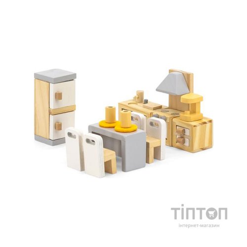Ігровий набір Viga Toys Дерев'яні меблі для ляльок PolarB Кухня і їдальня (44038)