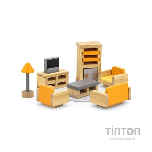 Ігровий набір Viga Toys Дерев'яні меблі для ляльок PolarB Вітальня (44037)