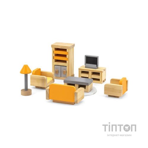 Ігровий набір Viga Toys Дерев'яні меблі для ляльок PolarB Вітальня (44037)