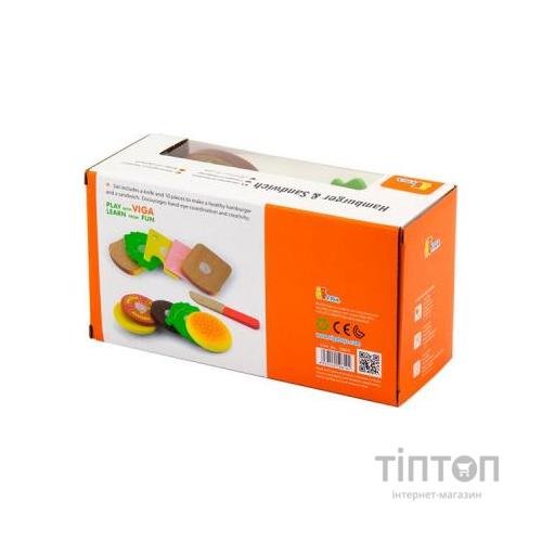 Ігровий набір Viga Toys Гамбургер і сендвіч (50810)