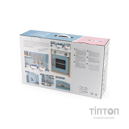 Ігровий набір Viga Toys кухня з дерева з аксесуарами PolarB блакитна (44047)