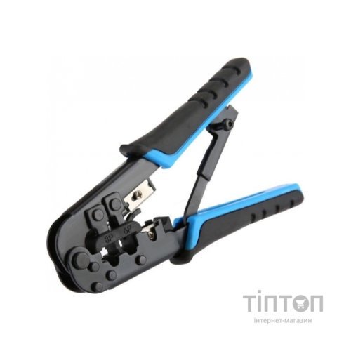 Інструмент Merlion RJ-45 (8P8C), RJ-12/11 (6P6C), 4P/6P/8P, з храповиком (YT-HT-5684R / 15317)