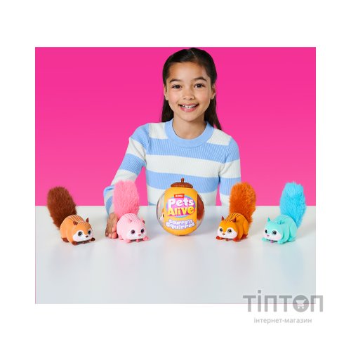 Інтерактивна іграшка Pets & Robo Alive Pets alive S1 Білочка рожевий (9565B)