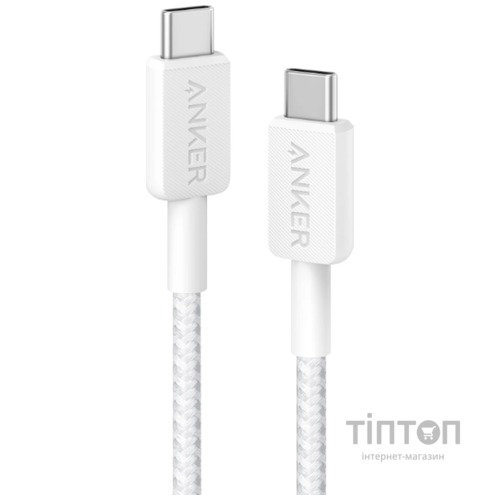 кабель ANKER 322 USB-C to USB-C - 0.9m Nylon (Білий)