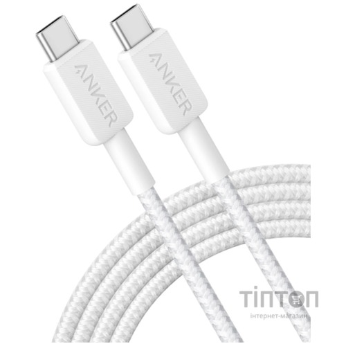 кабель ANKER 322 USB-C to USB-C - 0.9m Nylon (Білий)