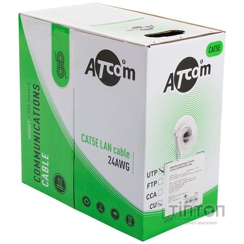 Кабель ATcom Premium UTP cat5e (0,5 мм, CU, довжина 305 м), мідь/внутрішній