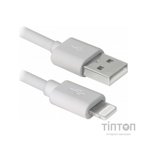 Кабель Defender ACH01-03BH USB - Lightning, white, 1m (87479)