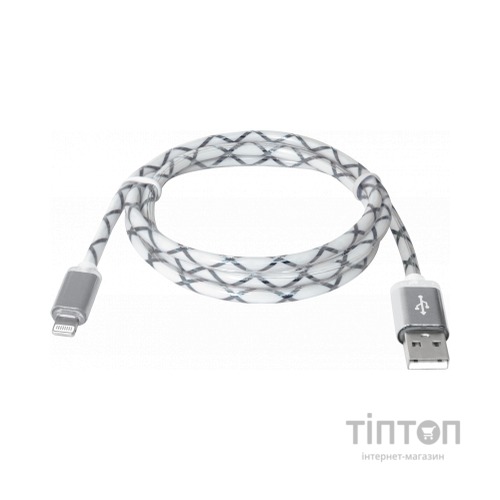 Кабель Defender ACH03-03LT USB - Lightning, GrayLED backlight, 1m (87550)