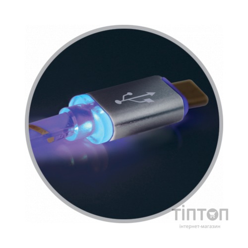 Кабель Defender ACH03-03LT USB - Lightning, GrayLED backlight, 1m (87550)