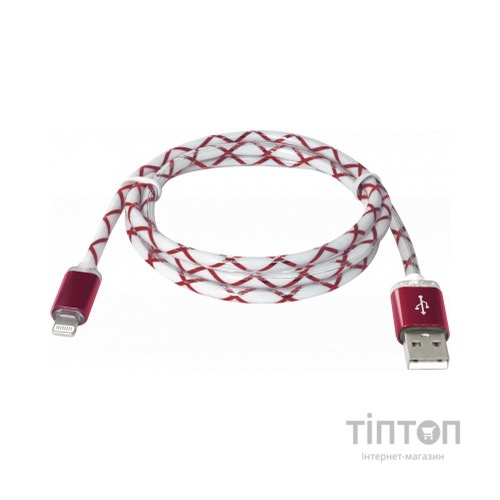 Кабель Defender ACH03-03LT USB - Lightning, RedLED backlight, 1m (87552)