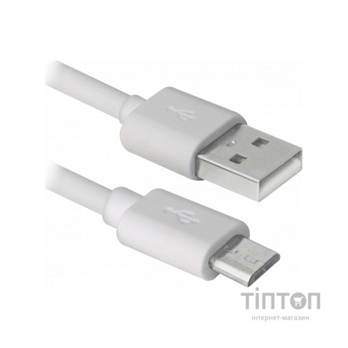 Кабель Defender USB08-10BH USB - Micro USB, white, 3m (87468)