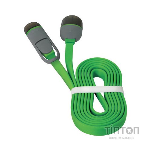 Кабель Defender USB10-03BP USB - Micro USB/Lightning, green, 1m (87489)