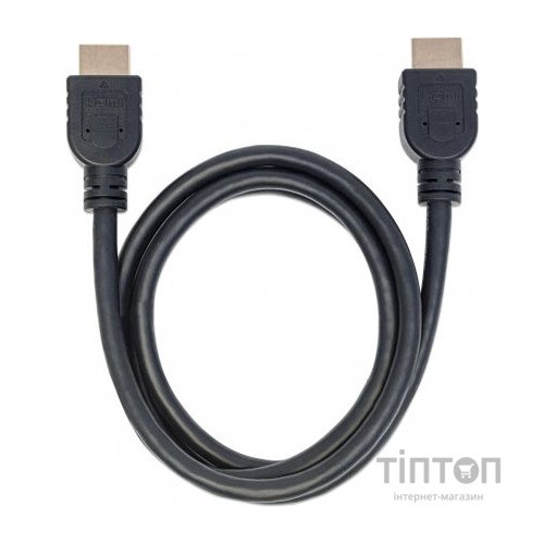 Кабель мультимедійний HDMI to HDMI 1.0m V1.4 CL3 Manhattan Intracom (353922)
