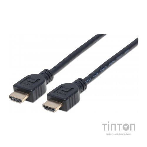 Кабель мультимедійний HDMI to HDMI 1.0m V1.4 CL3 Manhattan Intracom (353922)