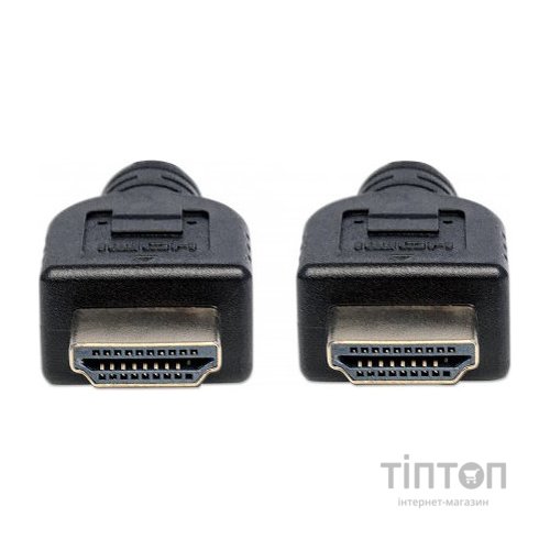 Кабель мультимедійний HDMI to HDMI 1.0m V1.4 CL3 Manhattan Intracom (353922)