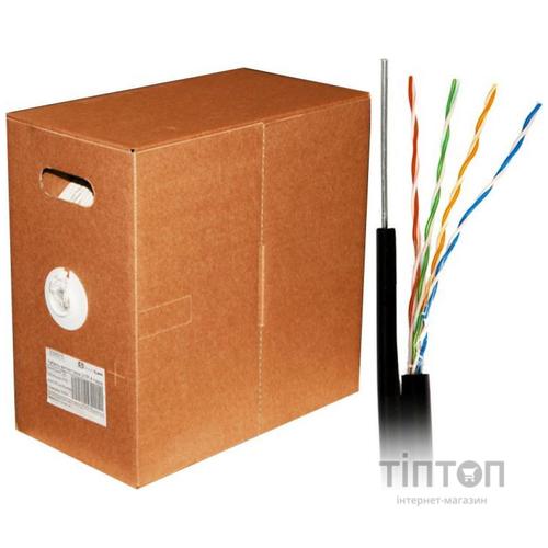 Кабель мережевий Atcom FTP 305м cat.5e Standart CCA, для внешней прокладки с тросом (13760)