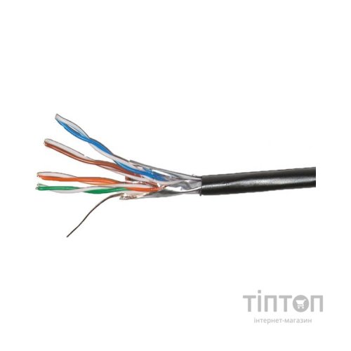 Кабель мережевий DCG FTP 305м, cat 5e, CCA, 4 pairs, 0.50mm, PE B, outside, black (159078)
