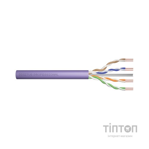 Кабель мережевий Digitus UTP 100м, cat.6, AWG 23/1, CU, LSZH-1, violet (U-UTP) (DK-1613-VH-1)