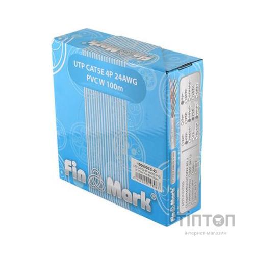 Кабель мережевий FinMark UTP 100м CAT5e 4P 24AWG PVC W Pull Box (163143)