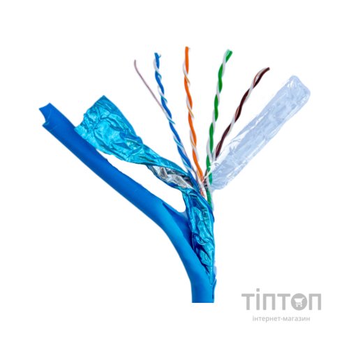 Кабель мережевий FTP 305м, cat.5e, CU, 4*2*0,51, PVC, indoor, blue GEAR (GEC-FTPCU051305)