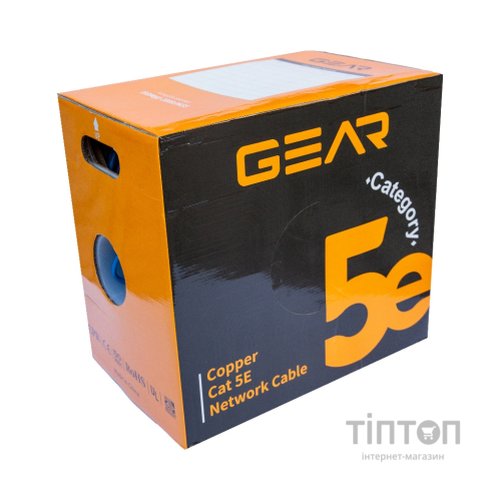 Кабель мережевий FTP 305м, cat.5e, CU, 4*2*0,51, PVC+PE, outdoor, black GEAR (GEC-FTPCUOUT051305)