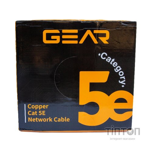 Кабель мережевий FTP 305м, cat.5e, CU, 4*2*0,51, PVC+PE, outdoor, black GEAR (GEC-FTPCUOUT051305)
