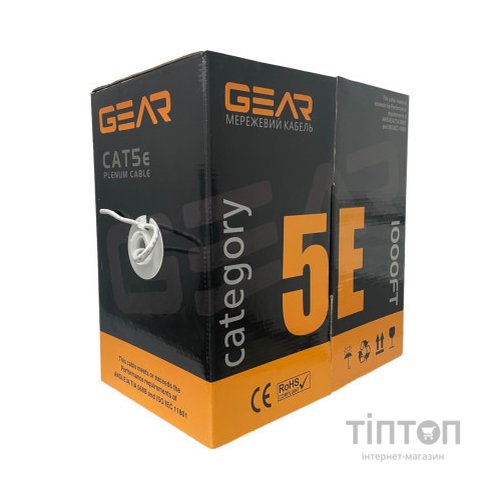 Кабель мережевий GEAR FTP 305м, cat.5e, CCA, 4*2*0,51, indoor (GEC-FTPCCA051305)
