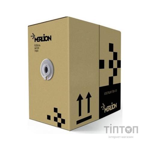 Кабель мережевий Merlion UTP 305м КППТ-ВП (100) 4*2*0,51[СU] cat.5e, зовн., дріт 1,2м (03960)