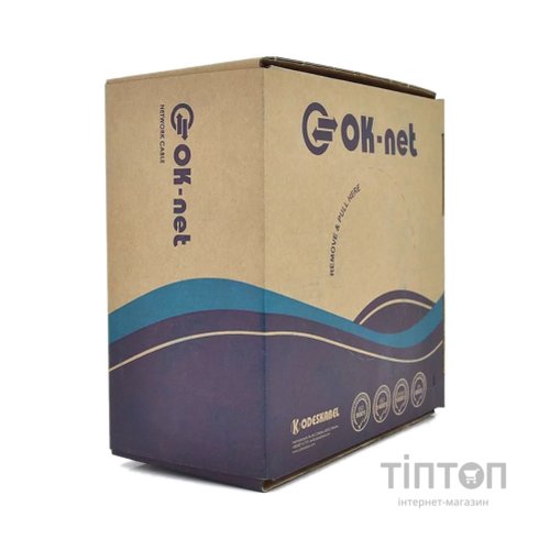 Кабель мережевий OK-Net FTP 305м cat.6 (F/UTP-cat.6) (КПВЭ-ВП (250) 4*2*0,54)