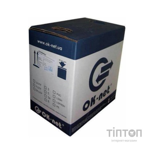 Кабель мережевий OK-Net UTP cat.5E 305m негорючий (U/UTP-cat.5E LSFROH) (КПВнг-HF-ВП(350) 4*2*0,51)