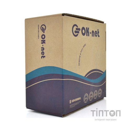 Кабель мережевий OK-Net UTP cat.5e зовнішній 100м (U/UTP-cat.5E-SL patch AWG26) (КГПП-ВП (100) 4*2*0,48 / 100)