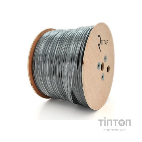 Кабель мережевий Ritar FTP 305м, cat 6, CU, КНПЭ 4*2*0,54мм, Black, outdoor (00553)