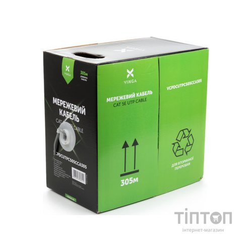 Кабель мережевий Vinga UTP Cat5e CCA 4 pairs 305 m (VCPDCUTPC505CCA305)