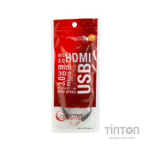 Кабель mini Jack 3.5mm M to 2xmini Jack 3.5mm F 0.2m EXTRADIGITAL (KBA1680)