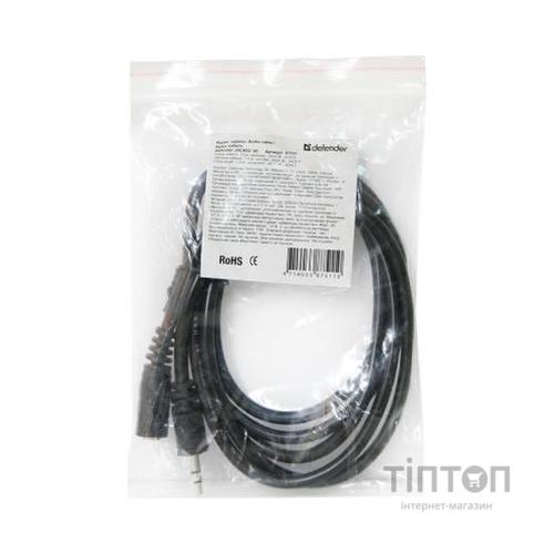 Кабель мультимедійний Jack 3.5mm male/Jack 3.5mm female 1.5m JACK02-05 Defender (87511)