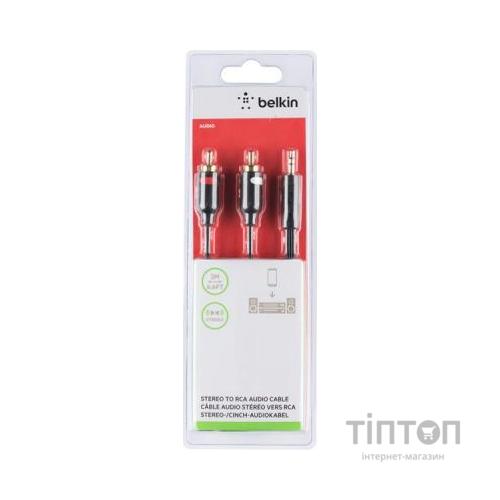 Кабель мультимедійний Jack 3.5mm to 2RCA Belkin (F3Y116BT2M)