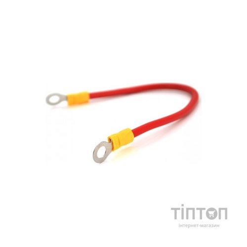 Кабель силовий Voltronic 100мм 6мм*кв. під болт М6 (6,3мм вн. діаметр) підкл. до акум. (11745)