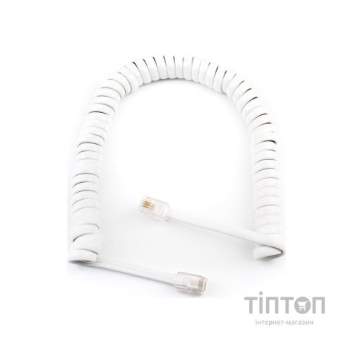 Кабель телефонний Atcom телефонный спиральный 2м RJ9 (17319)